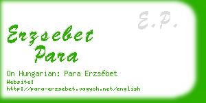 erzsebet para business card